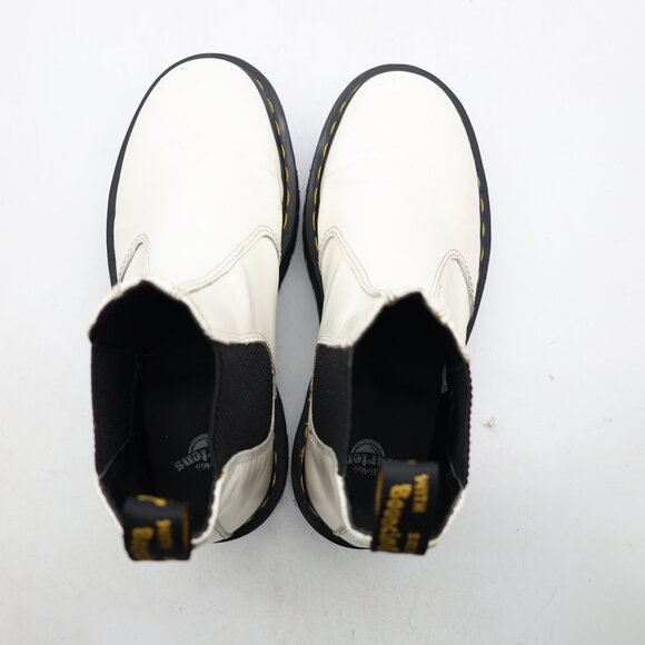 Doc Dr. Martens 2976 Quad Women's Size 7 White Leather Platform Chelsea Boots - Picture 7 of 12